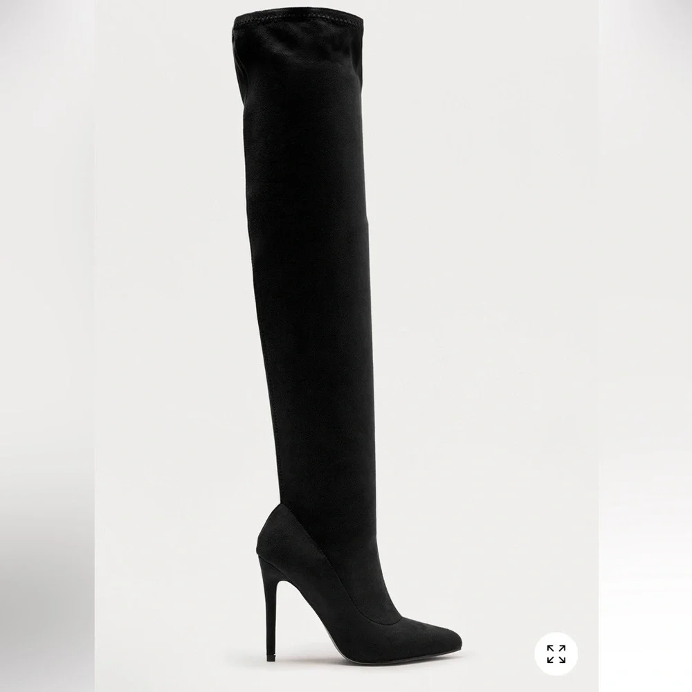 New Fashion Nova Gyra Elegant Black Thigh High Women's Boots Size 8